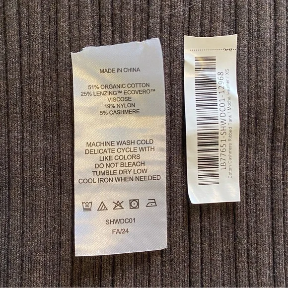 SOLD NWOT Quince Cotton Cashmere Blend Knit Tank - Picture 3 of 5